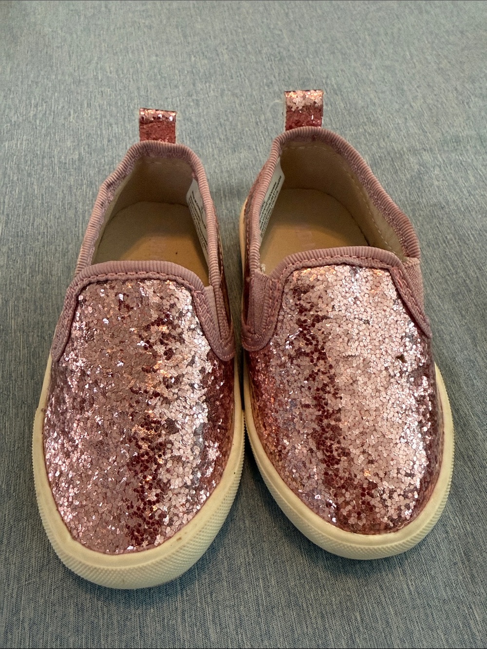 Toddler Girls Sparkle Slip-On Sneakers - Rose Pink, Old Navy Sz 5 (12.5)